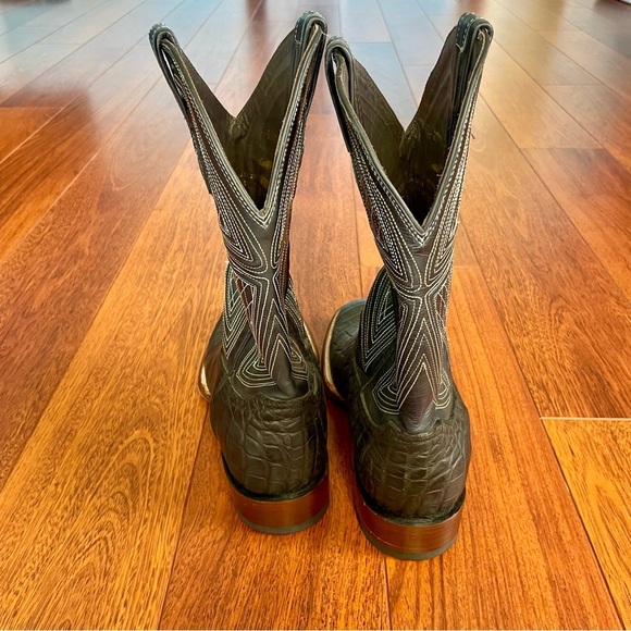 Stetson BLACK FALLS ALLIGATOR COWBOY BOOT size 9 1/2 EE - Picture 5 of 16